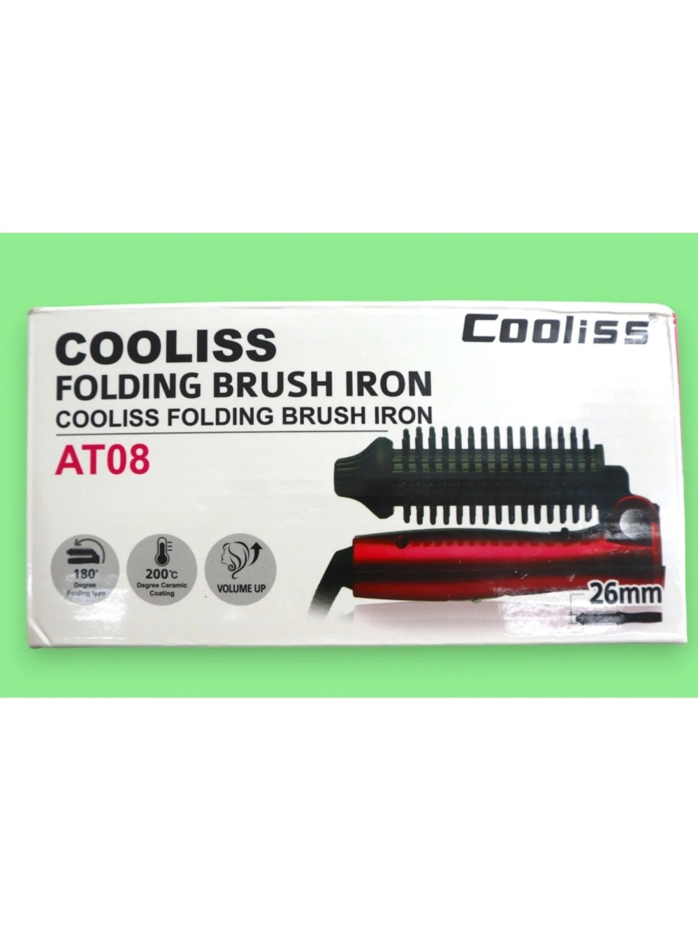 NIB Cooliss Professional Folding Hair Brush Curler Iron AT08 Travel Salon